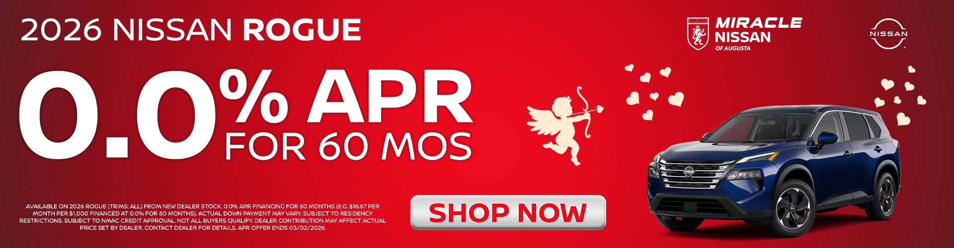 2026 Rogue 0.0 % APR FOR 60 MONTHS