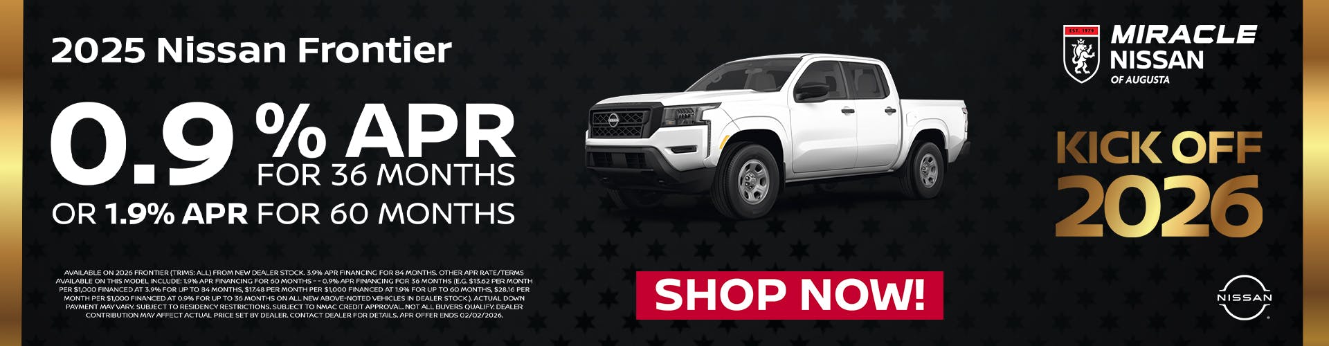 2025 Nissan Frontier 0.9 % APR