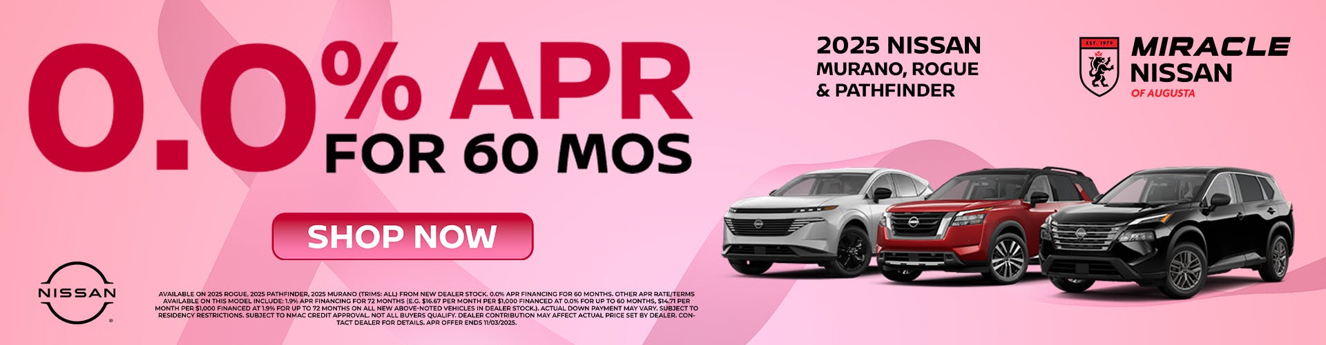 0.0% APR FOR 60 MOS