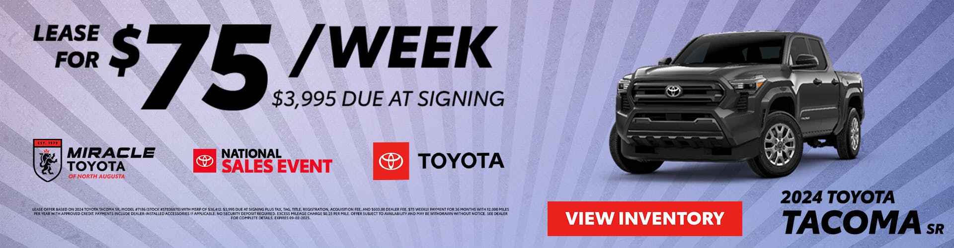 Tacoma SR Sales Event Banner