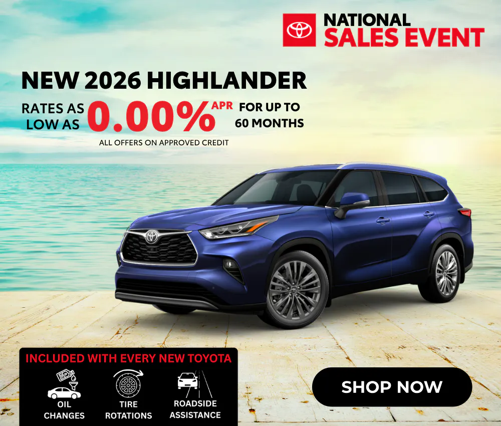 2026 New Toyota Highlander – Rates as Low as 0% APR | Miracle Toyota of North Augusta
