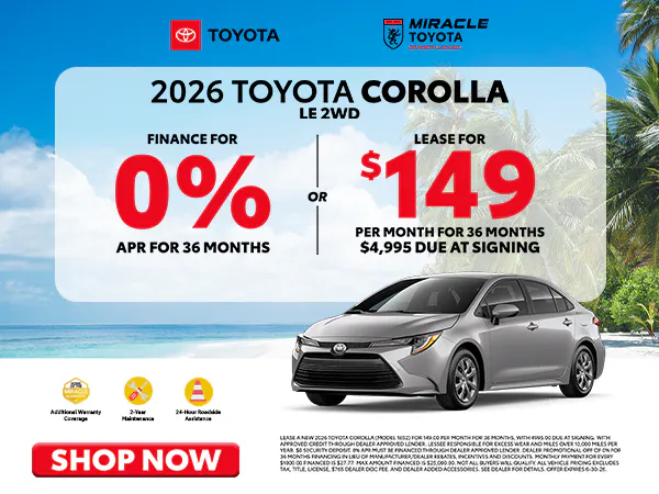 2026 New Toyota Corolla Offer