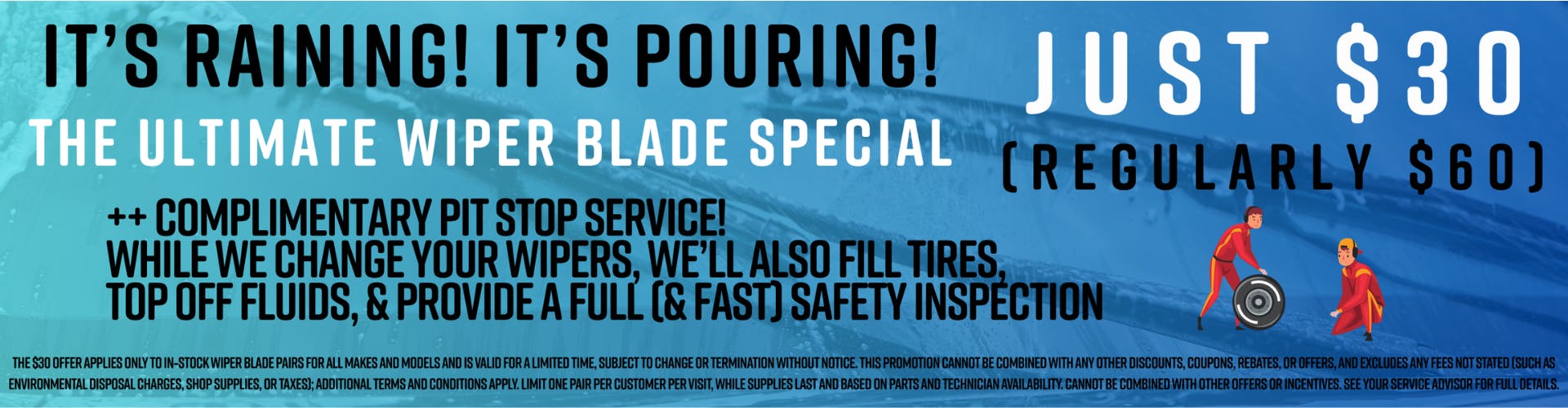 $30 Wiper Blade Special