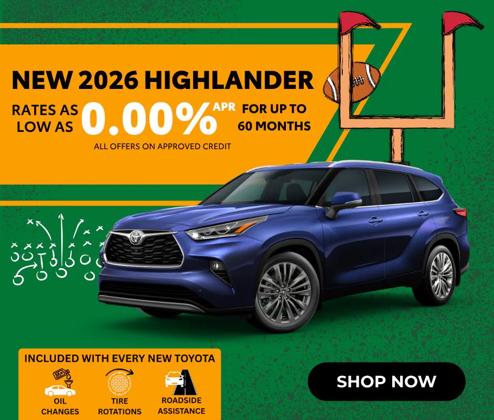 2026 New Toyota Highlander – Rates as Low as 0% APR | Miracle Toyota of North Augusta