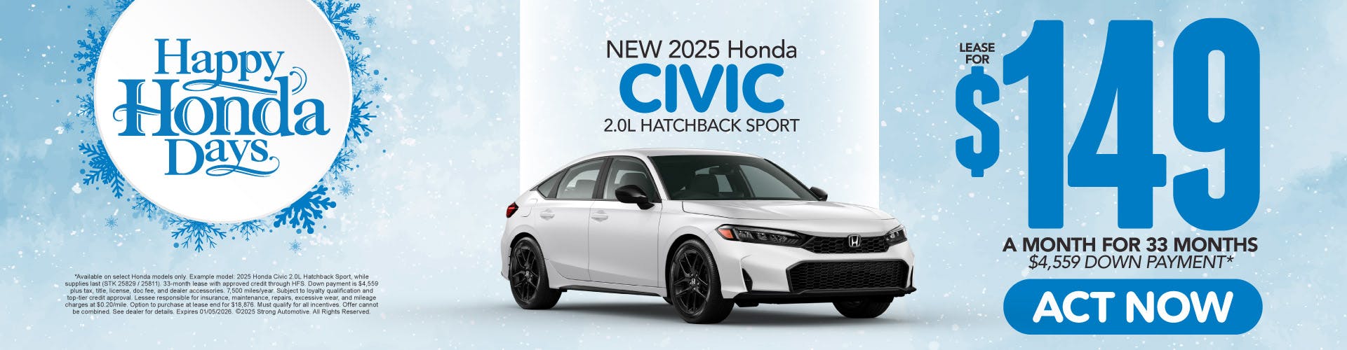 2025 Honda Civic 2.0L Hatchback Sport