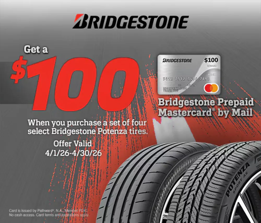 Up To $100 Back With Your Set of 4 Select Bridgestone Potenza Tires | Open Road Honda