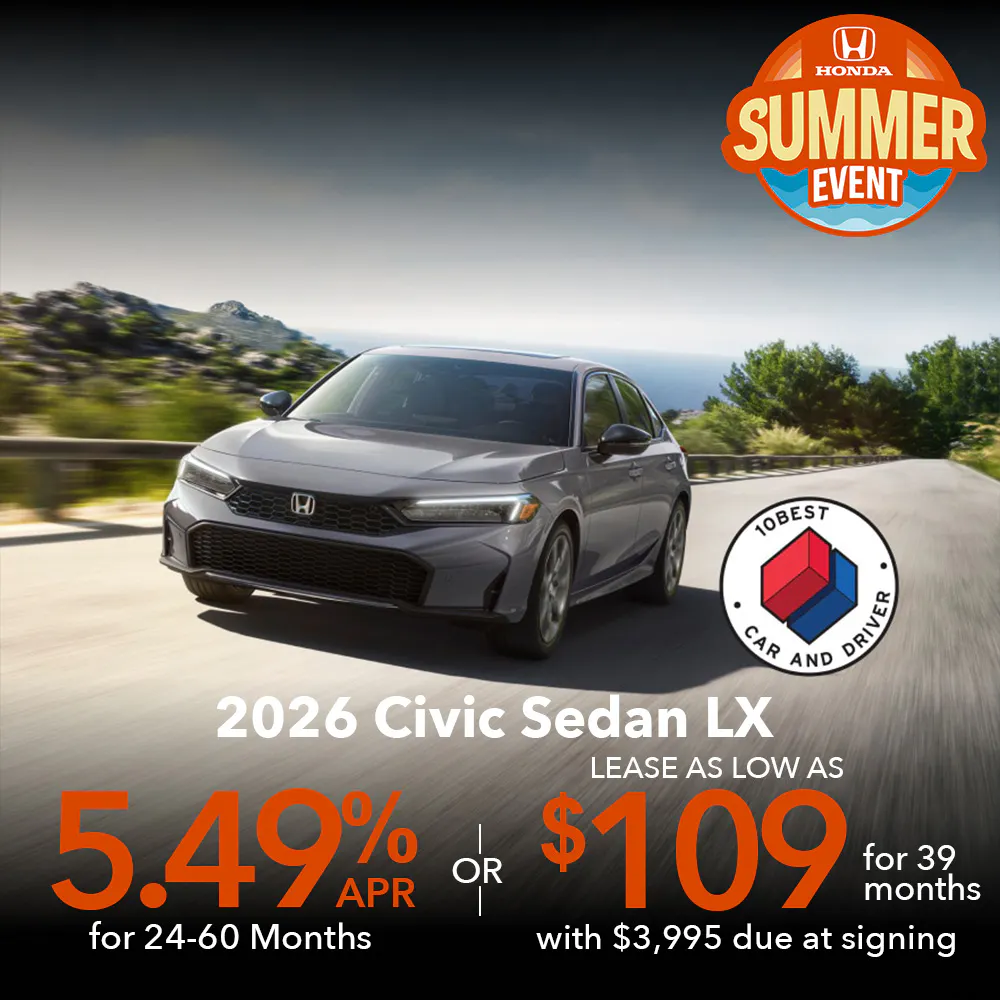 Lease 2026 Civic Sedan LX For $109 | Open Road Honda