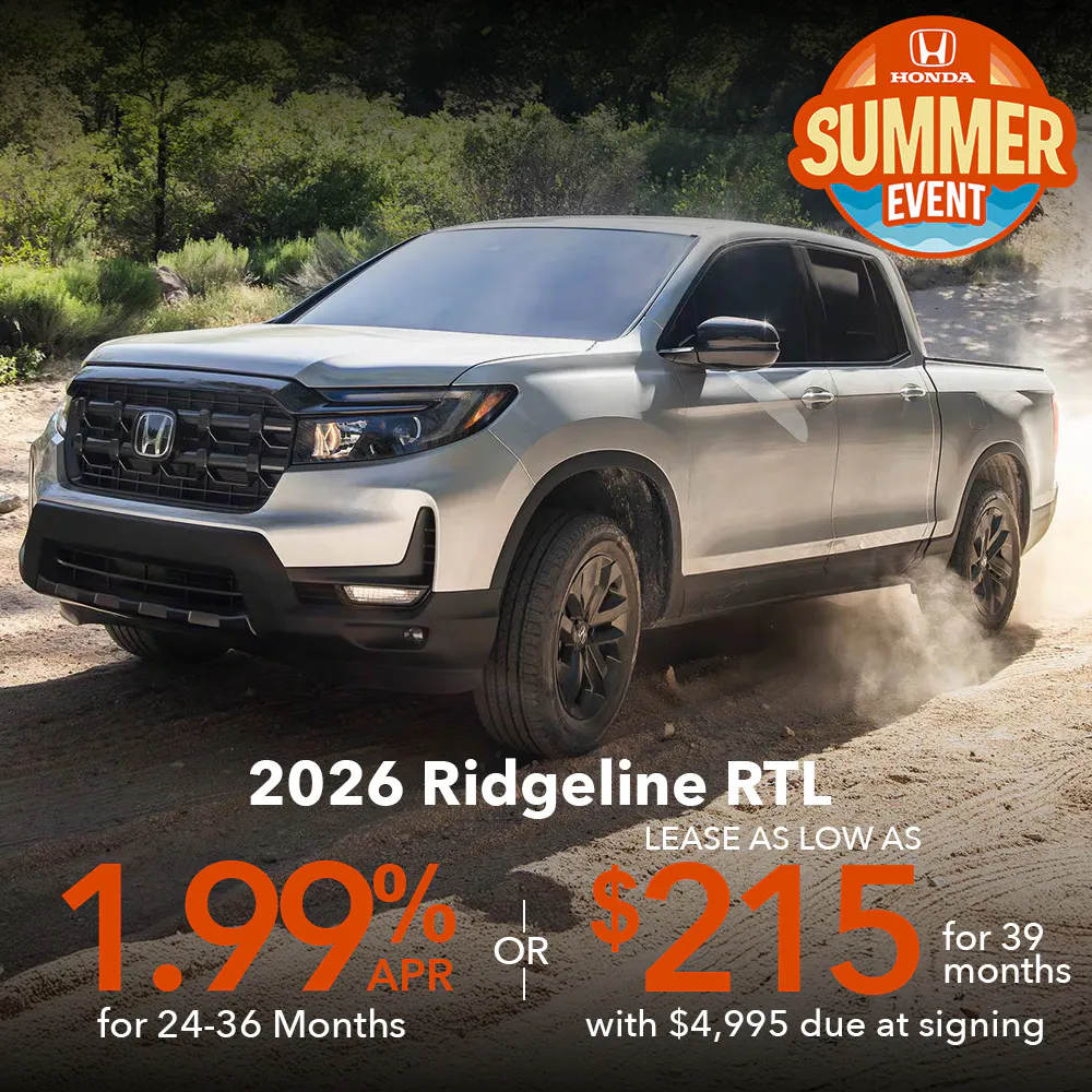 Lease 2026 Ridgeline RTL for 215 | Open Road Honda