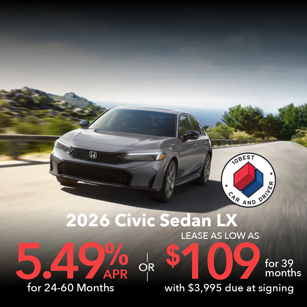 Lease 2026 Civic Sedan LX For $109 | Open Road Honda