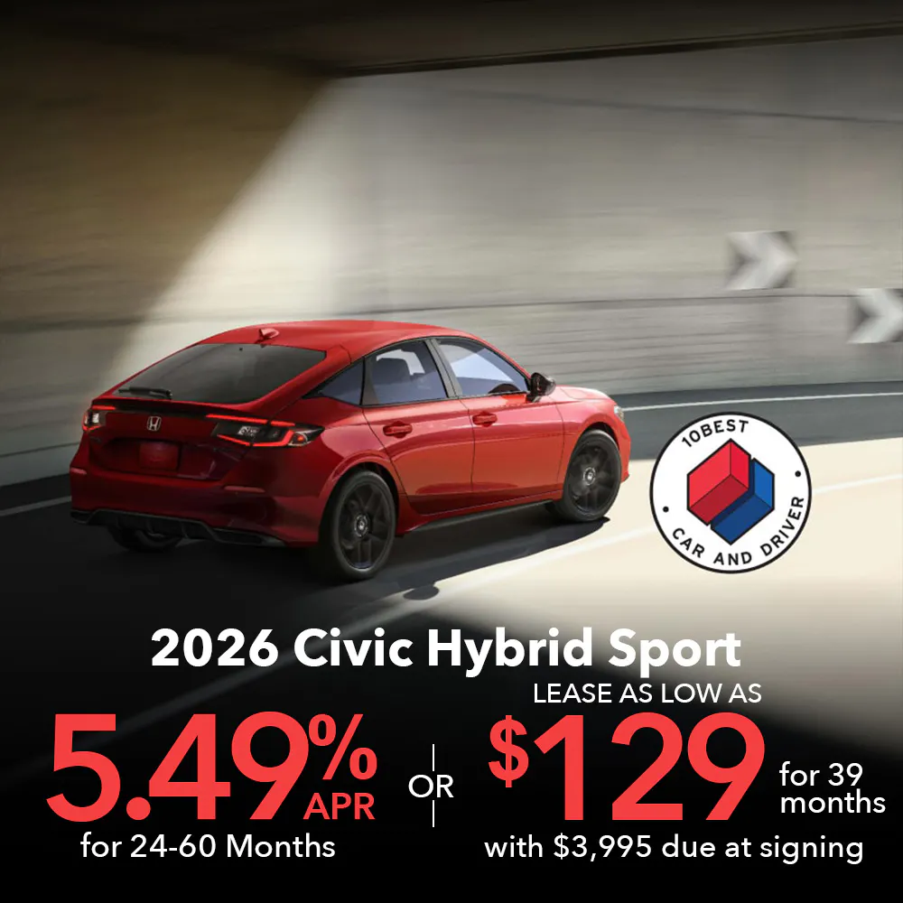 Lease 2026 Civic Hybrid Sport For $129 | Open Road Honda