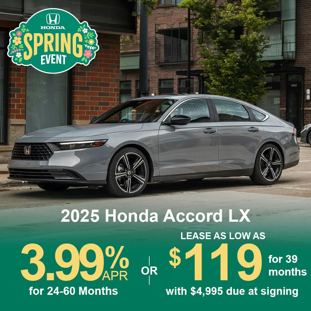 Lease 2025 Honda Accord LX For $119 | Open Road Honda