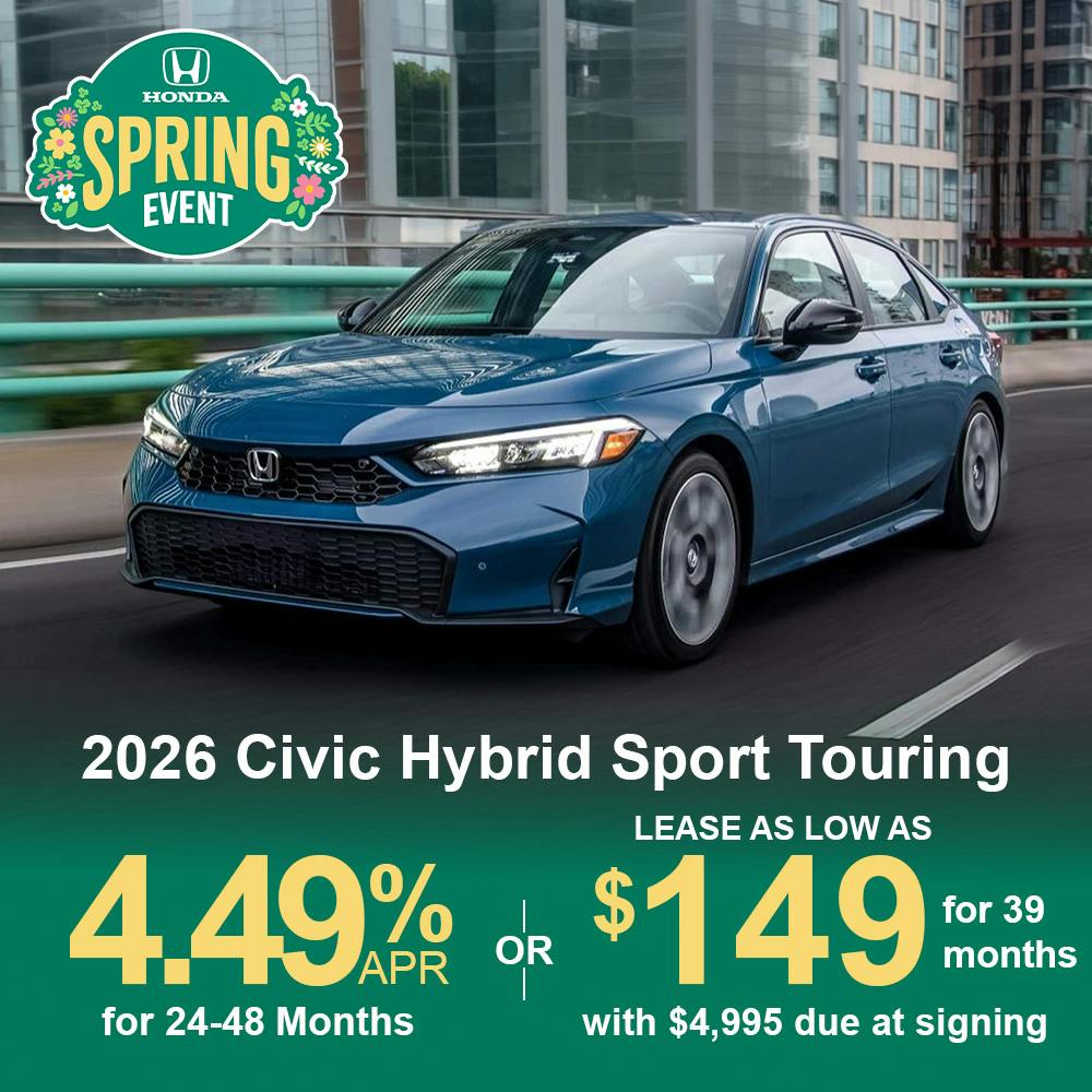 Lease 2026 Civic Hybrid Sport Touring For $149 | Open Road Honda