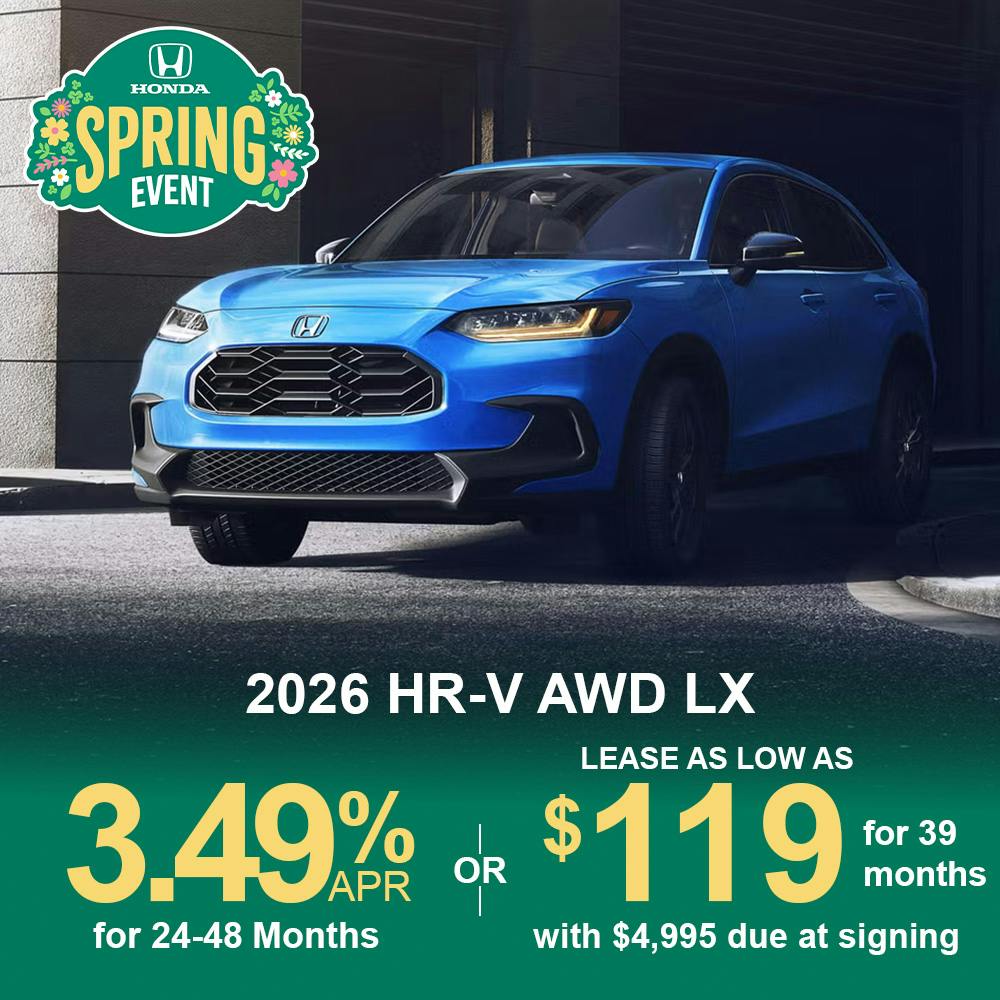 Lease 2026 HR-V AWD LX For $119 | Open Road Honda