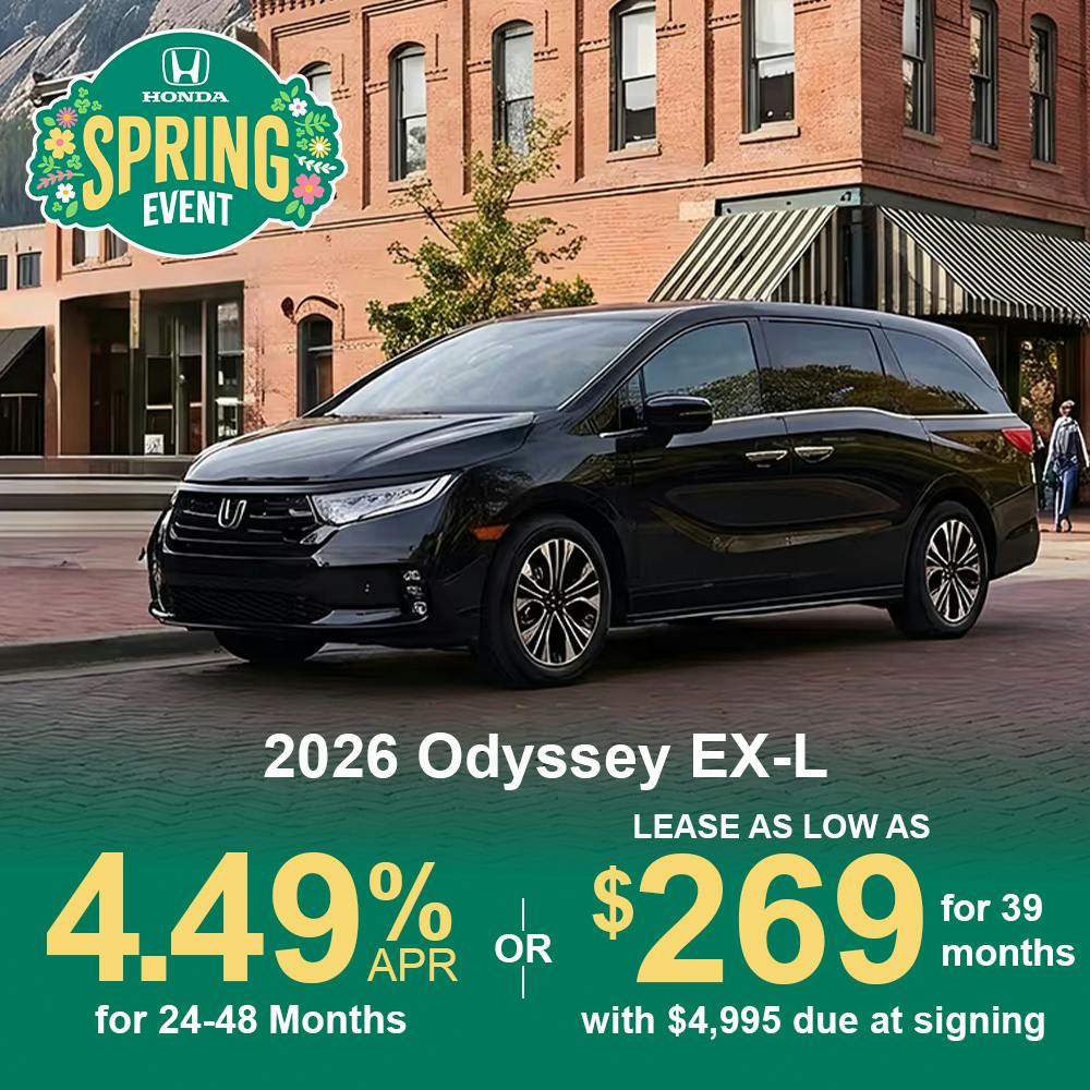 Lease 2026 Odyssey EX-L For $269 | Open Road Honda