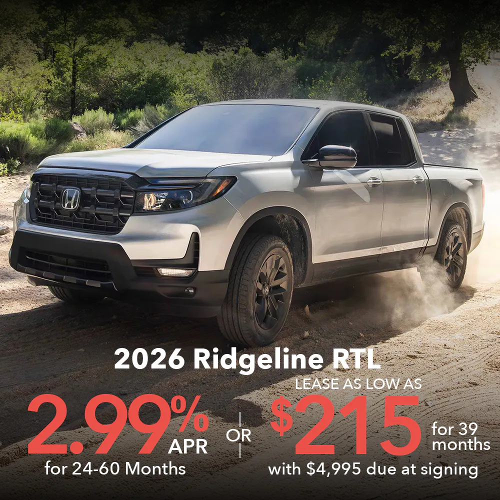 Lease 2026 Ridgeline RTL for 215 | Open Road Honda