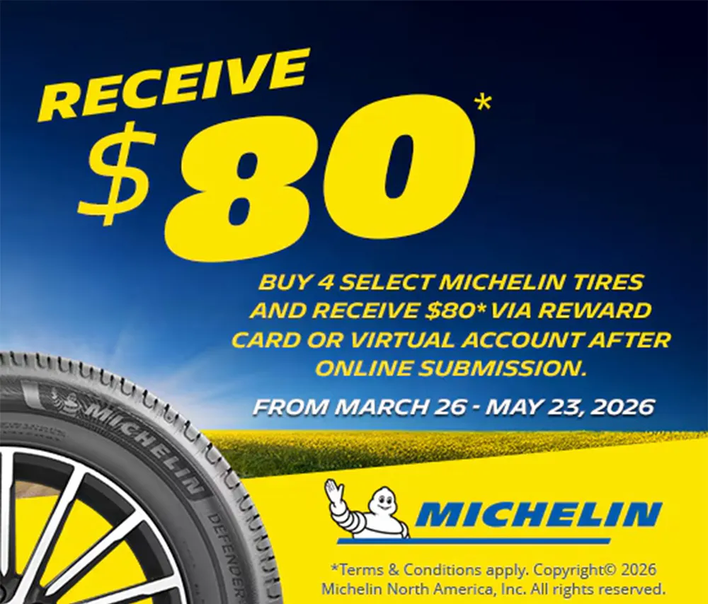 Up To $80 Back With Your Set of 4 Select Michelin Tires | Open Road Honda