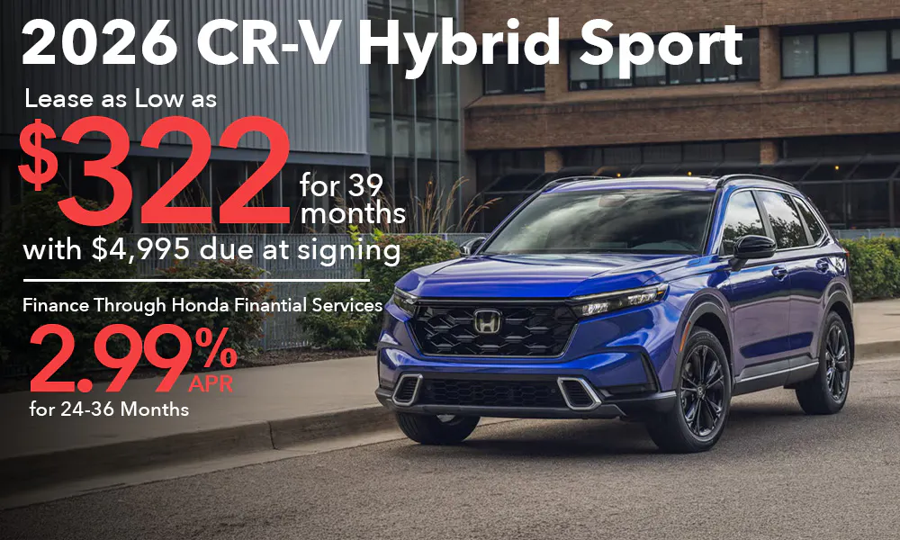Lease 2026 Honda CR-V Hybrid Sport for $322 | Open Road Honda