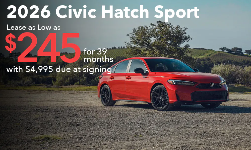 Lease 2026 Civic Hatchback Sport For $245 | Open Road Honda