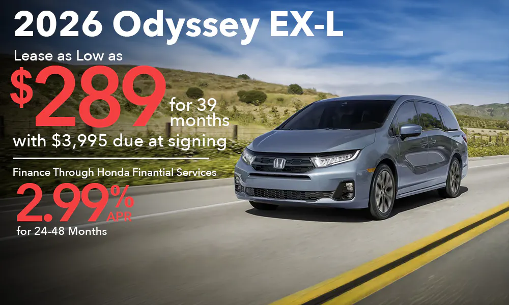 Lease 2026 Odyssey EX-L For $289 | Open Road Honda