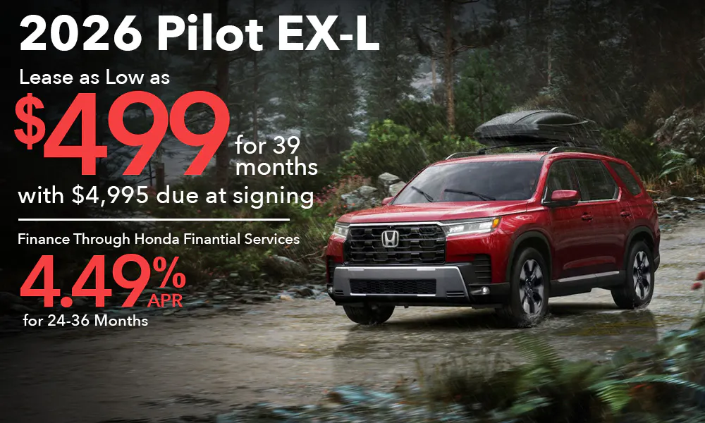 Lease 2026 Pilot AWD EX-L For $499 | Open Road Honda