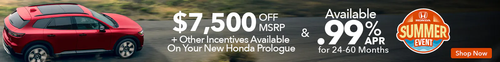 $7500 Off Honda Prologue