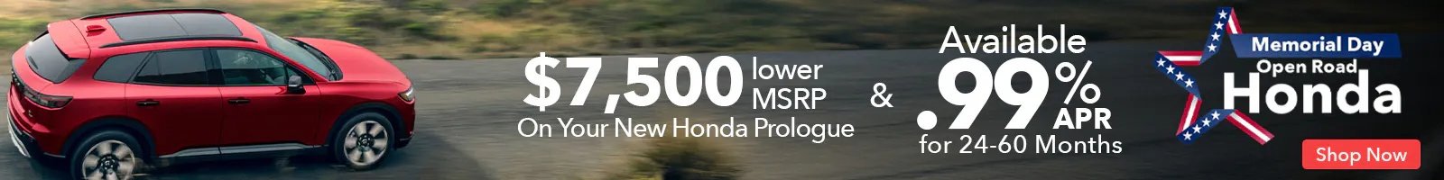 $7500 Off Honda Prologue