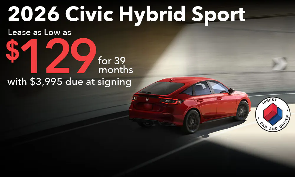 Lease 2026 Civic Hybrid Sport For $129 | Open Road Honda