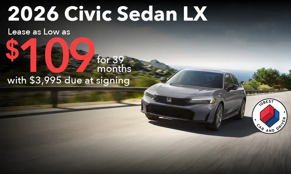 Lease 2026 Civic Sedan LX For $109 | Open Road Honda