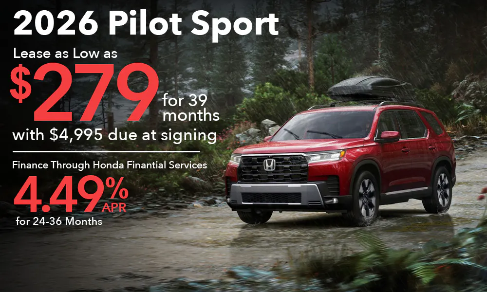 Lease 2026 Pilot AWD Sport For $279 | Open Road Honda