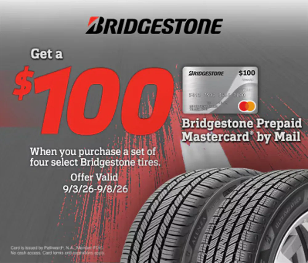 Up To $100 Back With Your Set of 4 Select Bridgestone Tires | Open Road Honda