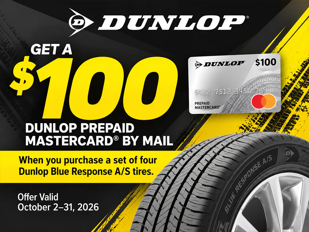 Up To $100 Back With Your Set of 4 Select Dunlop Tires | Open Road Honda
