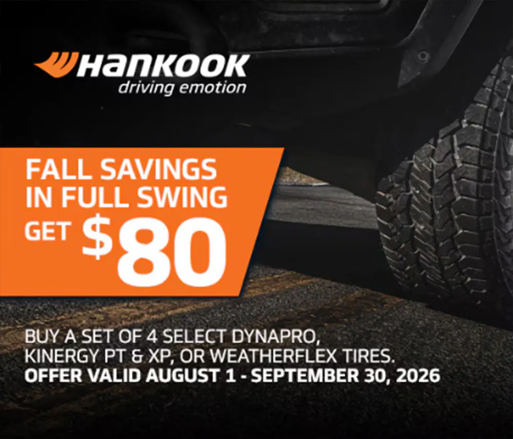 Up To $80 Back With Your Set of 4 Select Hankook Tires | Open Road Honda