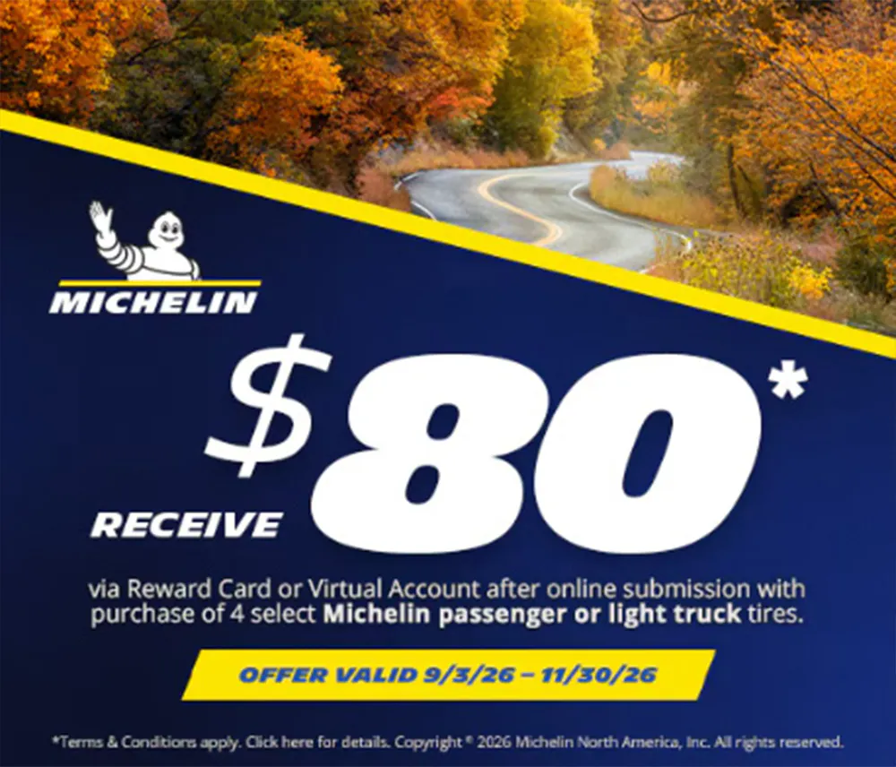 Up To $80 Back With Your Set of 4 Select Michelin Tires | Open Road Honda