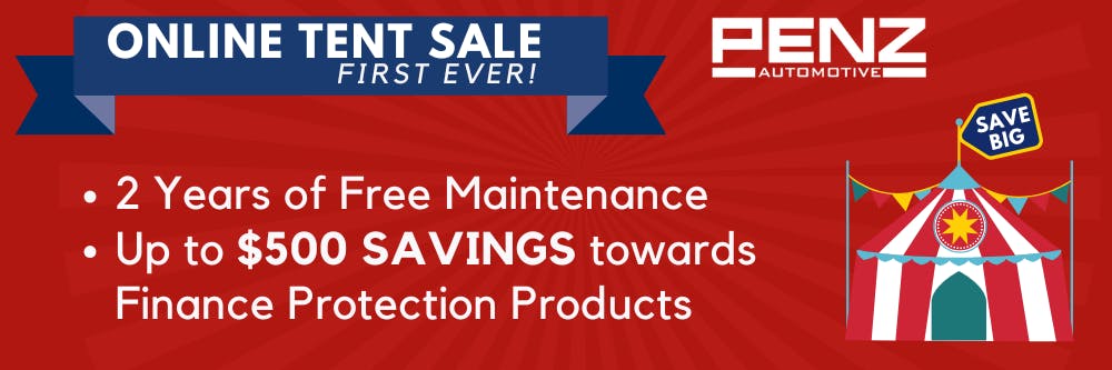Online Tent Sale Banner | Penz Automotive Group