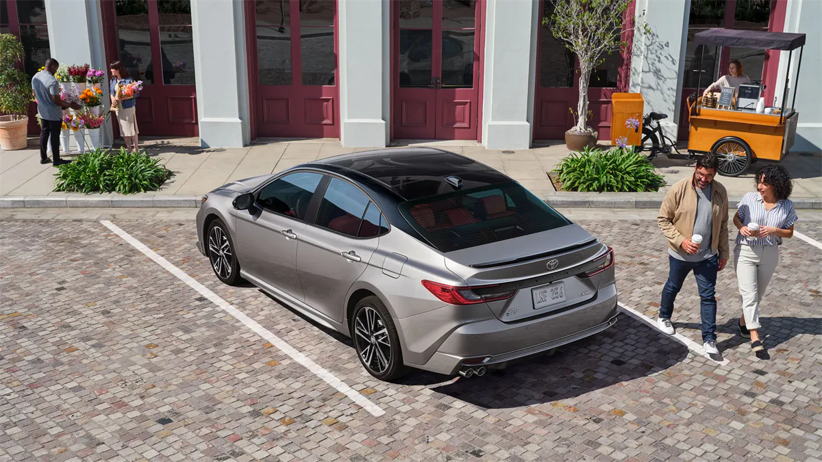 Exterior back view of the 2026 Toyota Camry