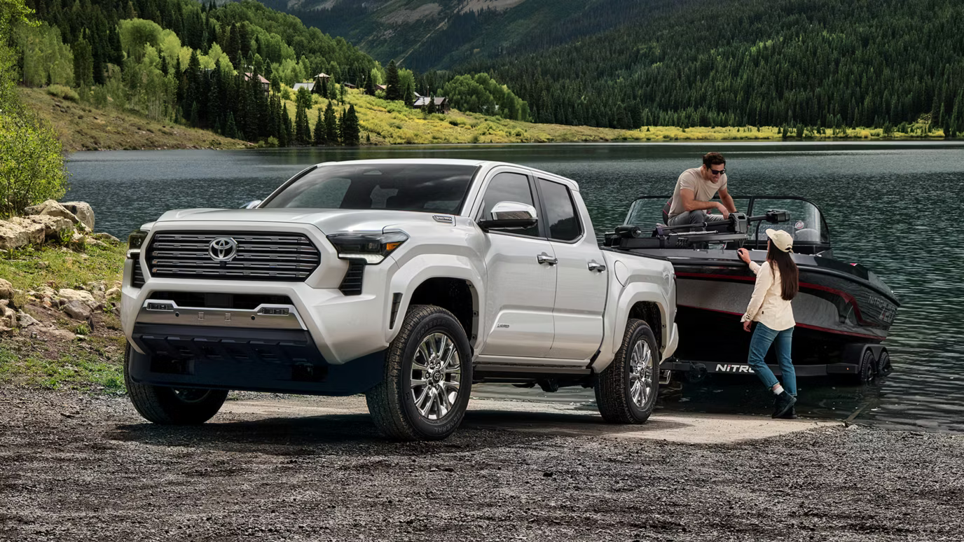 2026 toyota tacoma Towing a Boat out of a body of water