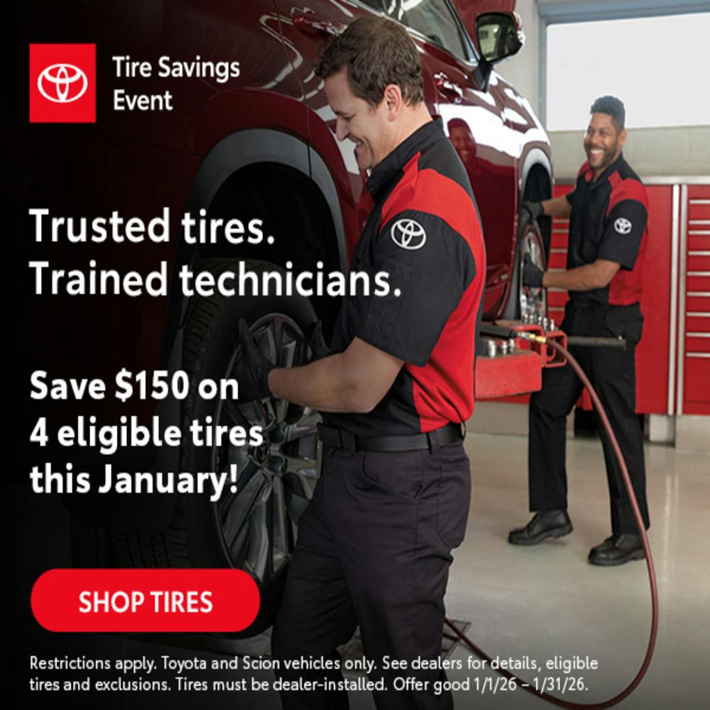 Save $150 on 4 eligible tires | Route 44 Toyota