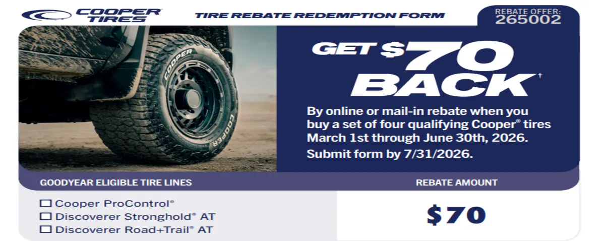 Cooper- Tire offer | Route 44 Toyota