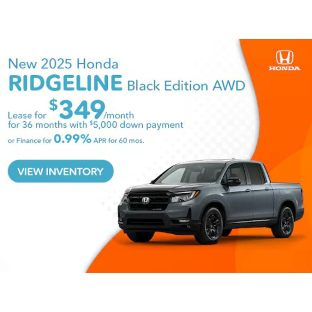 New 2025 Honda Ridgeline Black Edition AWD | Saccucci Honda