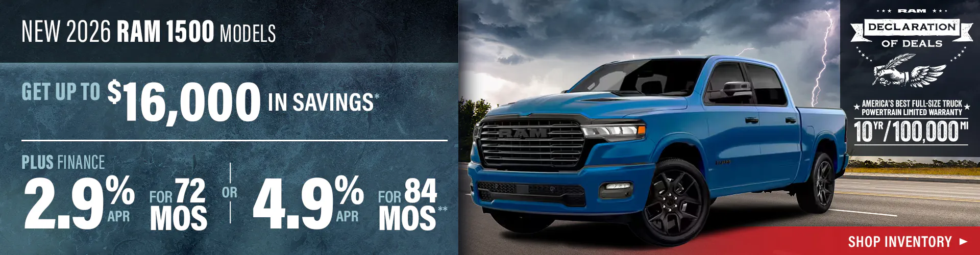 Select New 2026 RAM 1500 Models