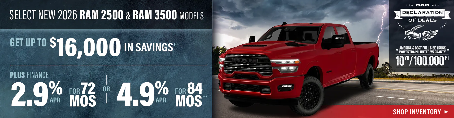 Select New 2026 RAM 2500 and 3500 Models