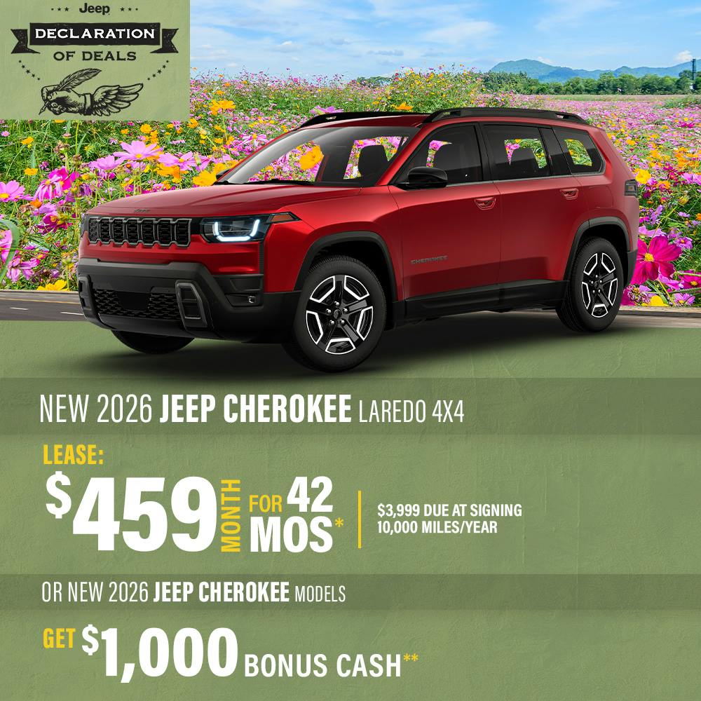 New 2026 Jeep Cherokee Laredo 4X4 OR New 2026 Jeep Grand Cherokee Models
