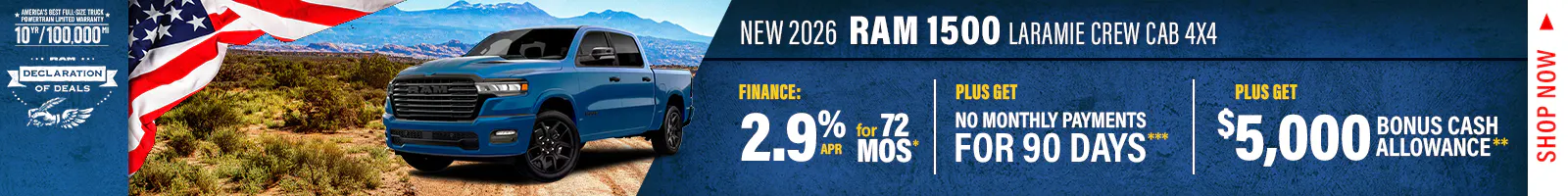 New 2026 RAM 1500 Laramie Crew Cab 4X4