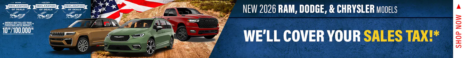 Select New 2026 RAM, Jeep and Chrysler Models