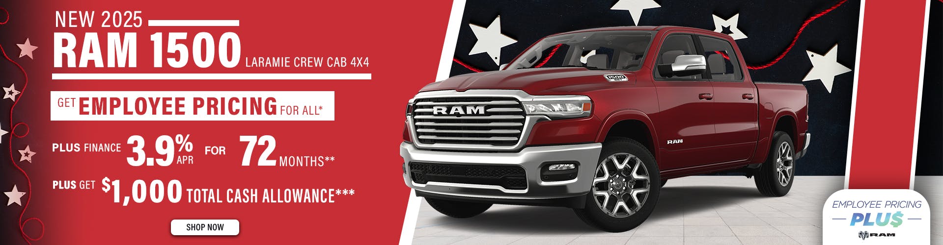 New 2025 RAM 1500 Laramie Crew Cab 4X4