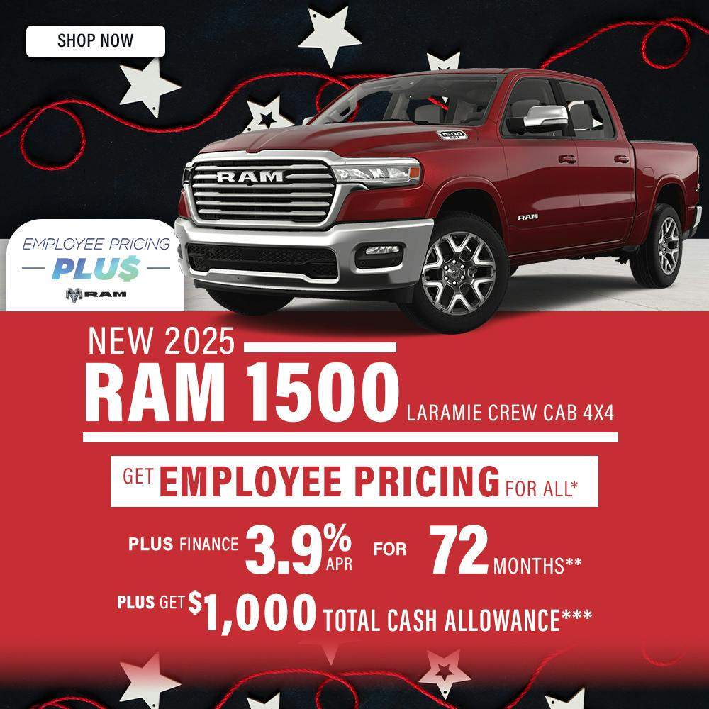 New 2025 RAM 1500 Laramie Crew Cab 4X4