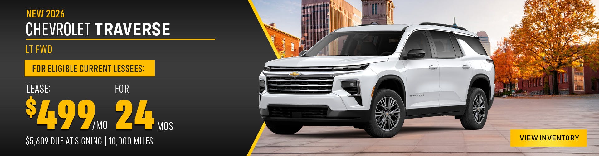 New 2026 Chevrolet Traverse – Lease for $499