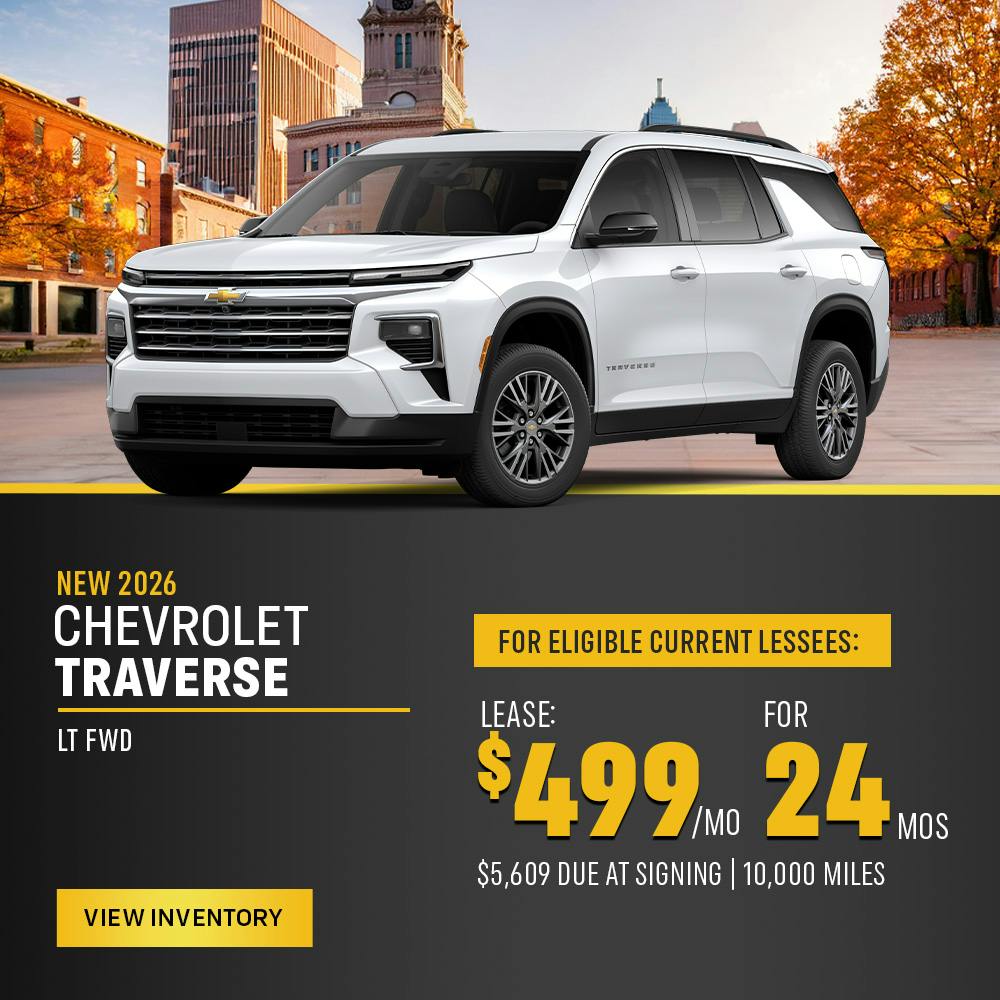 New 2026 Chevrolet Traverse – Lease for $499