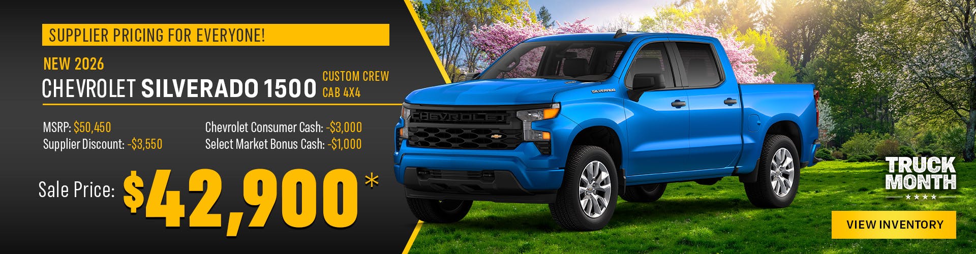 New 2026 Chevrolet Silverado 1500 Custom Crew Cab 4X4