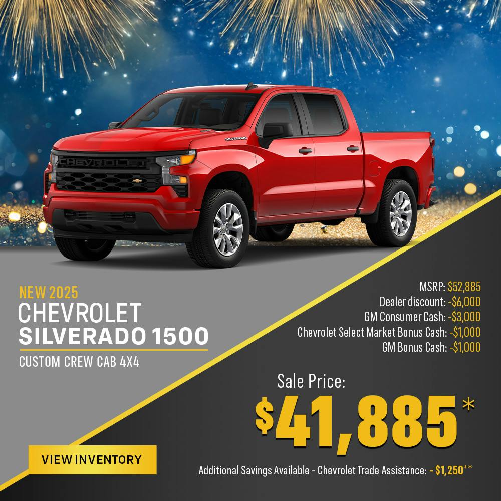 New 2025 Chevrolet Silverado 1500 Custom Crew Cab 4X4